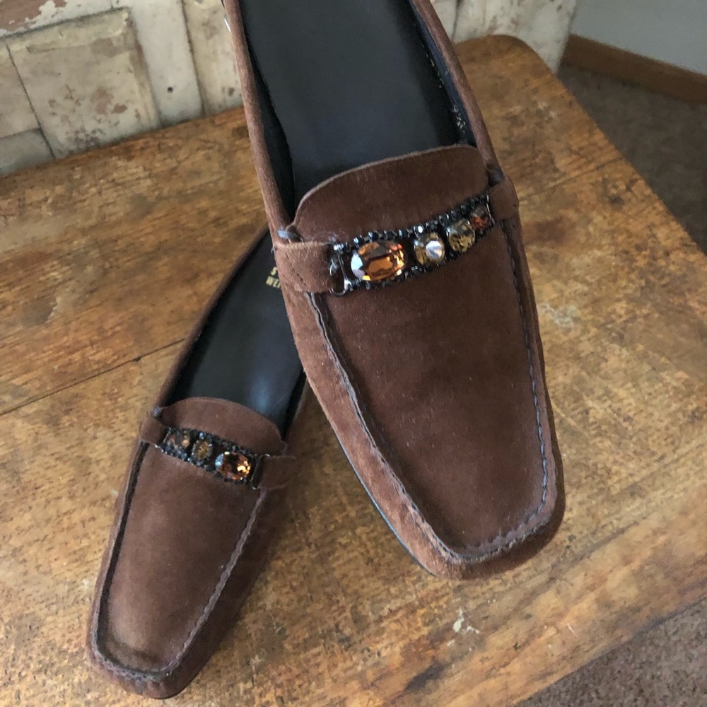 Brown Suede Stuart Weitzman Mules